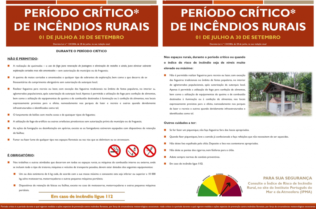 Imagem Período crítico de incêndio - 1 de Julho a 30 de Setembro 2019